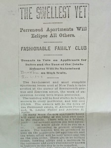 Perrenoud Building Announcement 1901 - Detail 1 